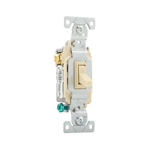 Main product image of Toggle Switch, #14-10 Awg, 15A, Commercial, 120/277V, Back/Side Wiring, Screw, Brown, 3-Way, CSB315STV-SP