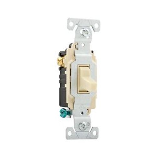 Main product image of Commercial Grade Toggle Switch, #14-10 Awg, 15A, 120/277V, Back & Side, Screw, Ivory, 3-Way, CSB315V