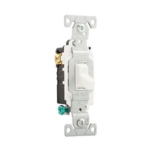 Main product image of Commercial Grade Toggle Switch, #14-10 Awg, 15A, 120/277V, Back & Side, Screw, White, 3-Way, CSB315W