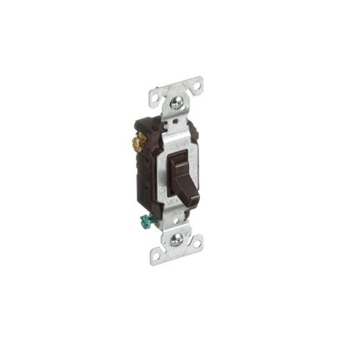 Main product image of Commercial Grade Toggle Switch, #14-10 Awg, 20A, 120/277V, Back & Side, Screw, Brown, 3-Way, CSB320B