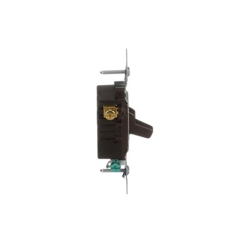 Main product image of Commercial Grade Toggle Switch, #14-10 Awg, 20A, 120/277V, Back & Side, Screw, Brown, 3-Way, CSB320B