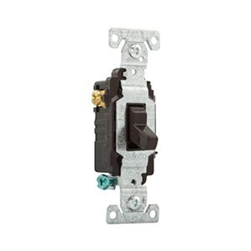 Main product image of Commercial Grade Toggle Switch, #14-10 Awg, 20A, 120/277V, Back & Side, Screw, Brown, 3-Way, CSB320B