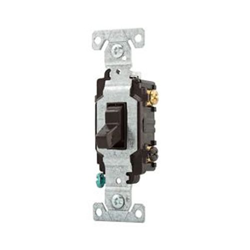 Main product image of Commercial Grade Toggle Switch, #14-10 Awg, 20A, 120/277V, Back & Side, Screw, Brown, 3-Way, CSB320B