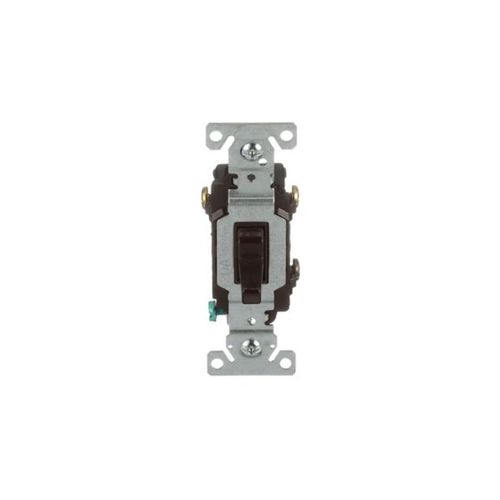 Main product image of Commercial Grade Toggle Switch, #14-10 Awg, 20A, 120/277V, Back & Side, Screw, Brown, 3-Way, CSB320B