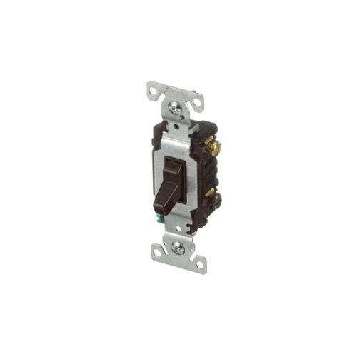 Main product image of Commercial Grade Toggle Switch, #14-10 Awg, 20A, 120/277V, Back & Side, Screw, Brown, 3-Way, CSB320B