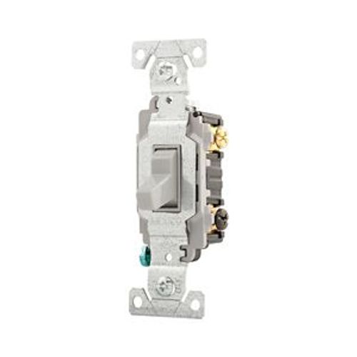 Main product image of Commercial Grade Toggle Switch, #14-10 Awg, 20A, 120/277V, Back & Side, Screw, Gray, 3-Way, CSB320GY