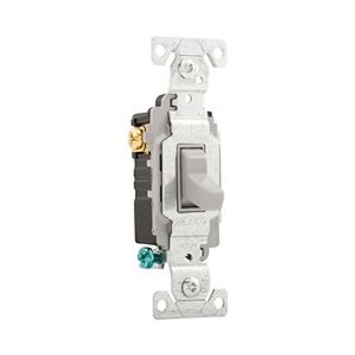 Main product image of Commercial Grade Toggle Switch, #14-10 Awg, 20A, 120/277V, Back & Side, Screw, Gray, 3-Way, CSB320GY