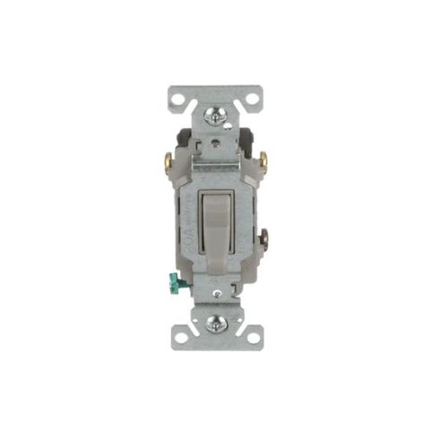 Main product image of Commercial Grade Toggle Switch, #14-10 Awg, 20A, 120/277V, Back & Side, Screw, Gray, 3-Way, CSB320GY