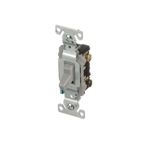 Main product image of Commercial Grade Toggle Switch, #14-10 Awg, 20A, 120/277V, Back & Side, Screw, Gray, 3-Way, CSB320GY