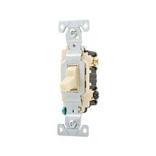 Main product image of Commercial Grade Toggle Switch, #14-10 Awg, 20A, 120/277V, Back & Side, Screw, Ivory, 3-Way, CSB320V