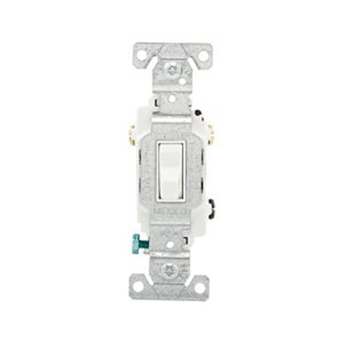 Main product image of Commercial Grade Toggle Switch, #14-10 Awg, 20A, 120/277V, Back & Side, Screw, White, 3-Way, CSB320W