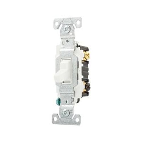Main product image of Commercial Grade Toggle Switch, #14-10 Awg, 20A, 120/277V, Back & Side, Screw, White, 3-Way, CSB320W