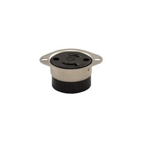 Main product image of Safety Grip Locking Flanged Outlet, #14-8 Awg, 15A, 125V, L1-15, 2-Pole, 2-Wire, Plated Brass, CWL115FO