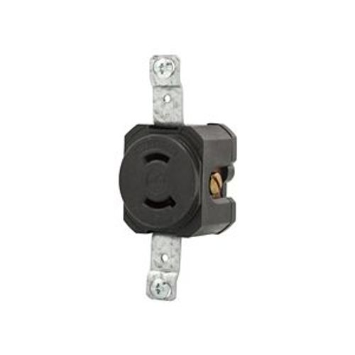 Main product image of Safety Grip Locking Receptacle, #14-8 Awg, 15A, 125V, Black, Single, L1-15, 2-Pole, 2-Wire, CWL115R