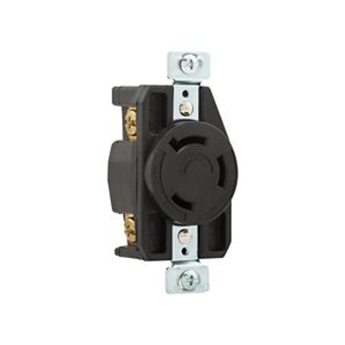 Main product image of Auto Grip Locking Receptacle, #14-8 Awg, 30A, 480V, Black, Single, L12-30, 3-Pole, 3-Wire, CWL1230R