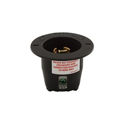 Main product image of Safety Grip Locking Flanged Inlet, #14-8 Awg, 15A, 125V, L5-15, 2-Pole 3-Wire, CWL515FI