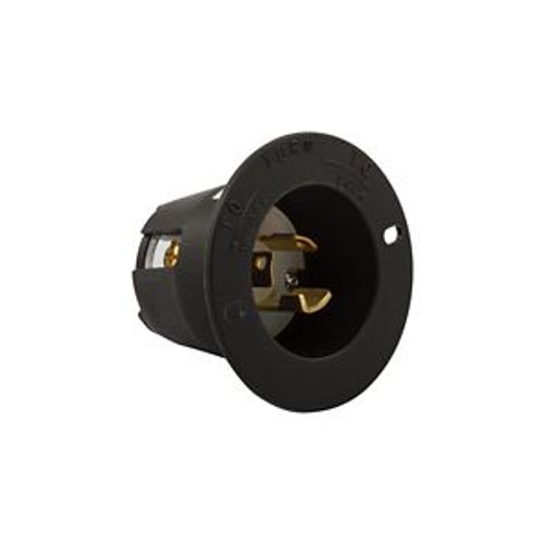 Main product image of Safety Grip Locking Flanged Inlet, #14-8 Awg, 15A, 125V, L5-15, 2-Pole 3-Wire, CWL515FI