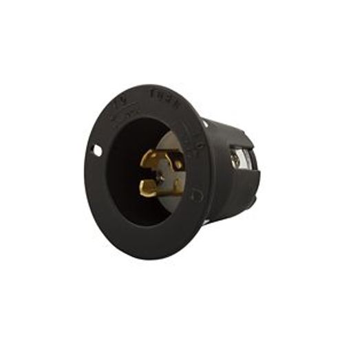 Main product image of Safety Grip Locking Flanged Inlet, #14-8 Awg, 15A, 125V, L5-15, 2-Pole 3-Wire, CWL515FI