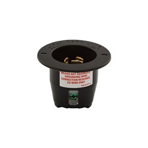 Main product image of Safety Grip Locking Flanged Inlet, #14-8 Awg, 15A, 250V, Black, L6-15, 2-Pole 3-Wire, CWL615FI