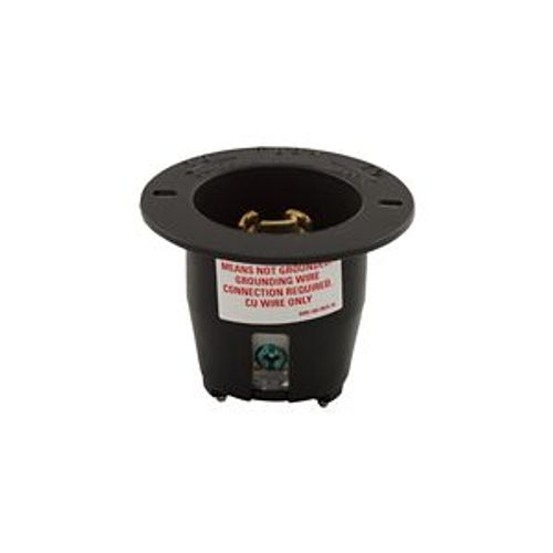 Main product image of Safety Grip Locking Flanged Inlet, #14-10 Awg, 15A, 277V, Black, L7-15, 2-Pole 3-Wire, CWL715FI