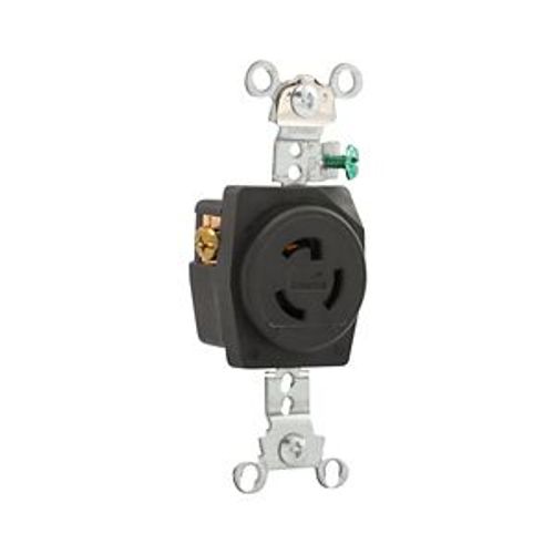 Main product image of Safety Grip Locking Receptacle, #14-8 Awg 15A, 277V, Black, L7-15, 2-Pole 3-Wire, CWL715R