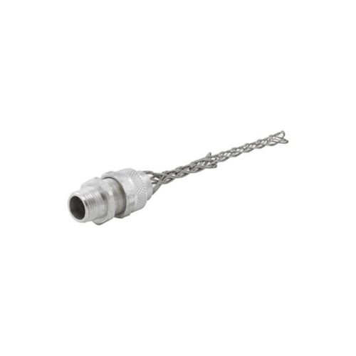 Main product image of Strain Relief Deluxe Cord Grip, 90 Degree, 0.31-0.38" Cord Dia. 3/8" Fitting, Male Mesh Body, DC000312-90