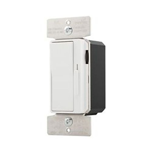 Main product image of Decorator Dimmer, Preset Feature, #14 -12 Awg 120V, Slide Actuator, Wire Lead Connect, White, DLC03P-W