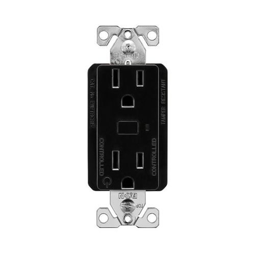 Main product image of Plt Wi-Fi Smart Duplex Receptacle, Neutral Required, 120V, Split Control 15A, 1/2 Hp, 120V Black, EWFTRCR15-BK-BX-L