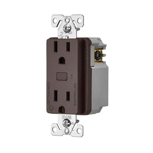 Main product image of Plt Wi-Fi Smart Duplex Receptacle, 120V, Split Control 15A, 1/2 Hp, 120V Oil Rubbed Bronze, EWFTRCR15-RB-BX-L