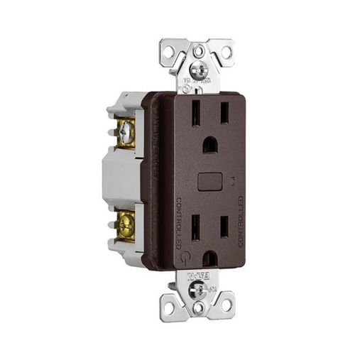 Main product image of Plt Wi-Fi Smart Duplex Receptacle, 120V, Split Control 15A, 1/2 Hp, 120V Oil Rubbed Bronze, EWFTRCR15-RB-BX-L