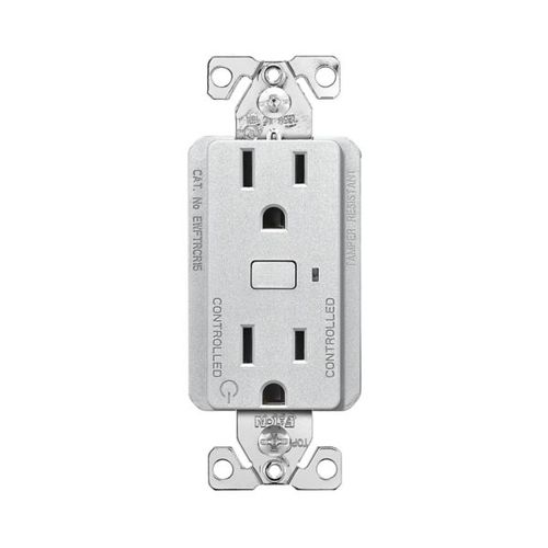 Main product image of Plt Wi-Fi Smart Duplex Receptacle, 120V, Split Control 15A, 1/2 Hp, 120V Silver Granite, EWFTRCR15-SG-BX-L