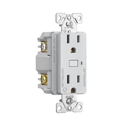 Main product image of Plt Wi-Fi Smart Duplex Receptacle, 120V, Split Control 15A, 1/2 Hp, 120V Silver Granite, EWFTRCR15-SG-BX-L