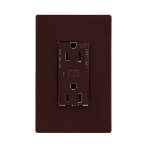 Main product image of Plt Wi-Fi Smart Duplex Receptacle, Weather Resistant, Split Control 15A, 1/2 Hp, 120V Brown, EWFWRCR15-B-BX-L