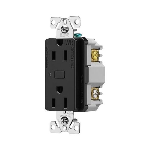 Main product image of Plt Wi-Fi Smart Duplex Receptacle, Weather Resistant, Split Control 15A, 1/2 Hp, 120V Black, EWFWRCR15-BK-BX-L