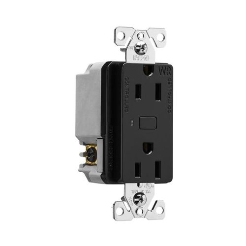 Main product image of Plt Wi-Fi Smart Duplex Receptacle, Weather Resistant, Split Control 15A, 1/2 Hp, 120V Black, EWFWRCR15-BK-BX-L