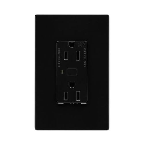 Main product image of Plt Wi-Fi Smart Duplex Receptacle, Weather Resistant, Split Control 15A, 1/2 Hp, 120V Black, EWFWRCR15-BK-BX-L