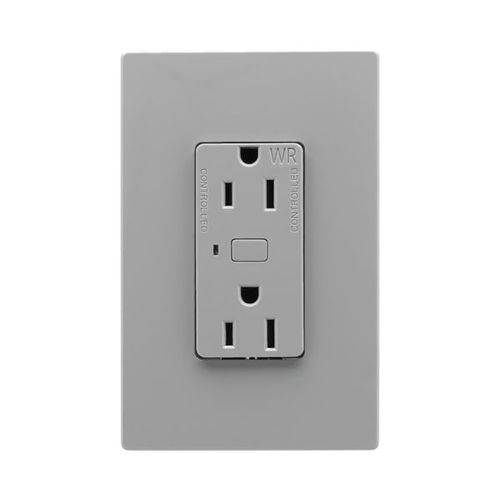 Main product image of Plt Wi-Fi Smart Duplex Receptacle, Weather Resistant, 120V, Split Control 15A, 1/2 Hp, 120V Gray, EWFWRCR15-GY-BX-L