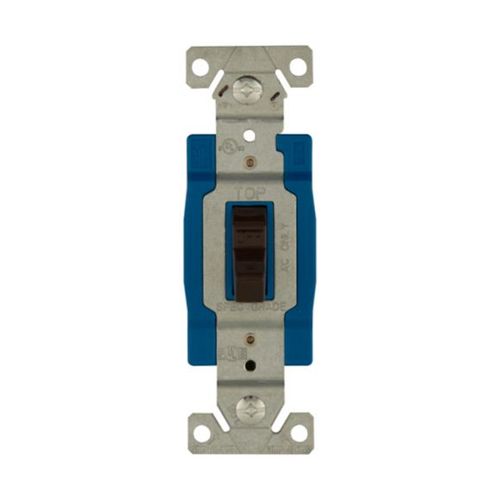 Main product image of Ezlink Modular Toggle Switch, 15 A, 120-277 Vac, 60 Hz, Single-Pole, Three-Wire, Brown, EZ1201B