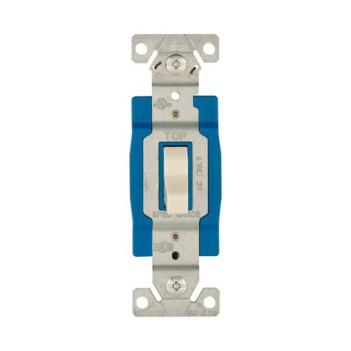 Main product image of Ezlink Modular Toggle Switch, 15 A, 120-277 Vac, 60 Hz, Single-Pole, 3-Wire, Light Almond, EZ1201LA