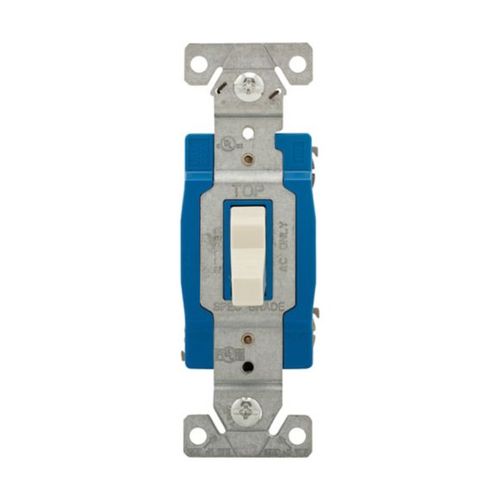 Main product image of Ezlink Modular Toggle Switch, 15 A, 120-277 Vac, 60 Hz, 3-Pole, 4-Wire, Light Almond, EZ1203LA