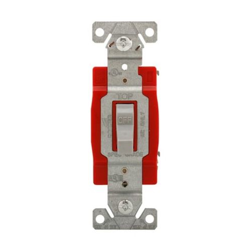Main product image of Ezlink Modular Toggle Switch, 20 A, 120-277 Vac, 60 Hz, Single-Pole, Three-Wire, Gray, EZ1221GY