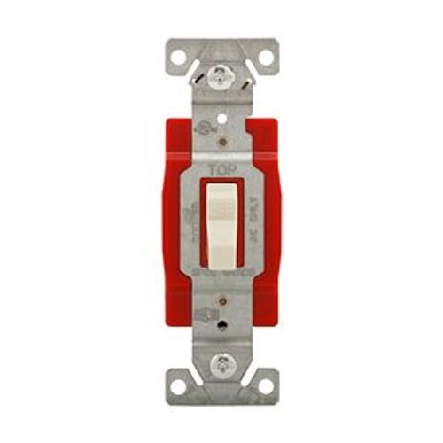 Main product image of Ezlink Modular Toggle Switch, 20 A, 120-277 Vac, 60 Hz, Single-Pole, 3-Wire, Light Almond, EZ1221LA