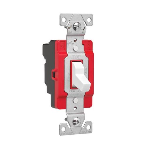 Main product image of Ezlink Modular Toggle Switch, 20 A, 120-277 Vac, 60 Hz, Single-Pole, Three-Wire, White, EZ1221W