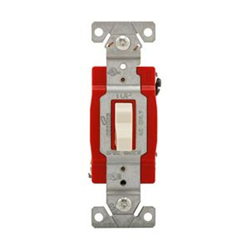 Main product image of Ezlink Modular Toggle Switch, 20 A, 120-277 Vac, 60 Hz, 3-Pole, 4-Wire, Light Almond, EZ1223LA