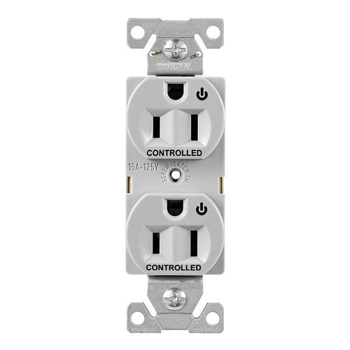 Main product image of Ezlink Modular Duplex Receptacle, 15 A, 125 Vac, 60 Hz, Dual Controlled, 3-Wire, Gray, EZ5262CDGY