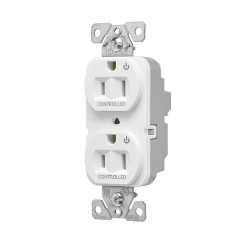 Main product image of Ezlink Modular Duplex Receptacle, 15 A, 125 Vac, 60 Hz, Dual Controlled, 3-Wire, White, EZ5262CDW