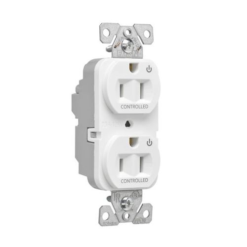 Main product image of Ezlink Modular Duplex Receptacle, 15 A, 125 Vac, 60 Hz, Dual Controlled, 3-Wire, White, EZ5262CDW