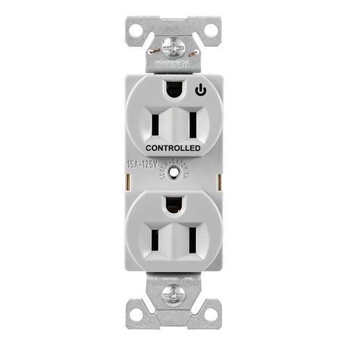 Main product image of Ezlink Modular Duplex Receptacle, 15 A, 125 Vac, 60 Hz, Half Controlled, 3-Wire, Gray, EZ5262CHGY