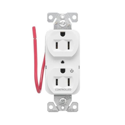 Main product image of Ezlink Modular Duplex Receptacle, 15 A, 125 Vac, 60 Hz, Half Controlled, 3-Wire, White, EZ5262CHW