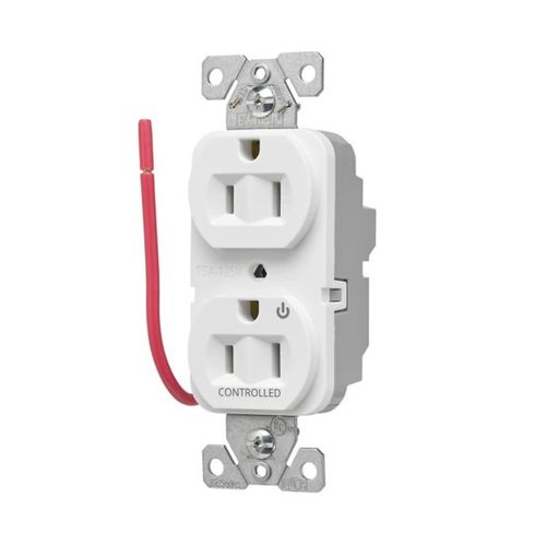 Main product image of Ezlink Modular Duplex Receptacle, 15 A, 125 Vac, 60 Hz, Half Controlled, 3-Wire, White, EZ5262CHW